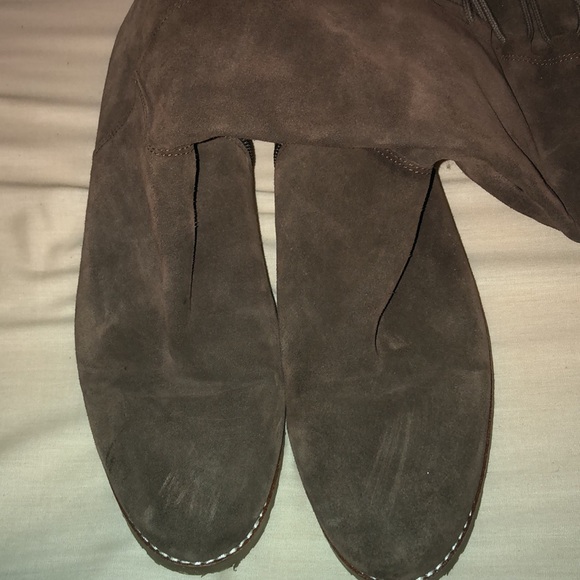 LANDS ENDS CHOCOLATE KNEE HIGH SUEDE SWEATER BOOTS - Picture 9 of 12